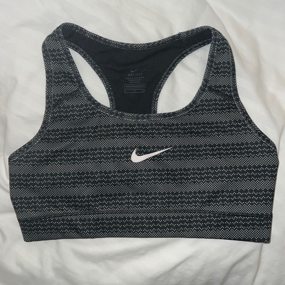 Black & Grey Nike Dri-Fit Sports Bra